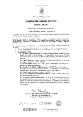 Concurso Científico 2025 de la RANF